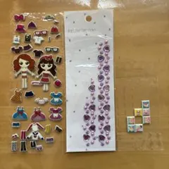 着せ替えキャラクター立体シールと装飾ストーンセット
