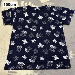 moujonjon キャラクター柄ネイビーTシャツ