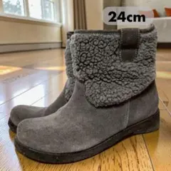 ショートブーツ ボア付き あしながおじさん グレー24cm レディースのサムネイル