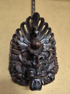 インドネシア バリ島 ☆ 聖獣バロンのお面 ☆ 工芸品 木彫り 黒檀 魔