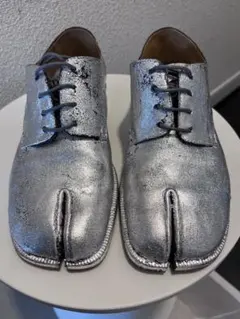メゾンマルジェラ　足袋　レースアップシューズ　シルバー36　23cm