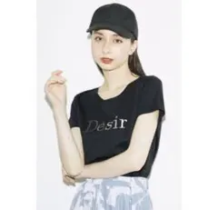 【人気完売品】rienda ロゴTシャツ / フリーサイズ / ブラックのサムネイル