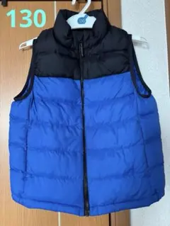 美品　ユニクロ　子供　KIDS　青と紺　中綿ベスト　130
