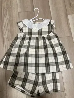 petit main チェック柄 セットアップ 110