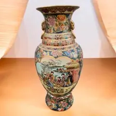 薩摩焼 明治期 金彩 菊文様 在銘 金襴手花卉紋 花瓶 時代物 - メルカリ