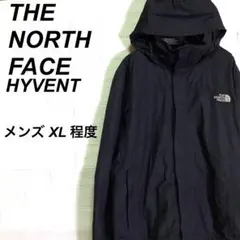 (春コーデ)ノースフェイス 薄手 マウンテンパーカー 刺繍ロゴ 黒 XL