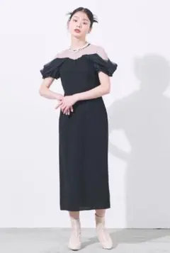セラビC'est la vie ドレープチュールIラインドレス カラー　ブラック