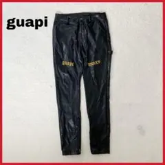 GUAPI フレアレザーパンツ　32 GUAPI OBSIDIAN BLACK PREMIUM LEATHER PANTS | KingStar