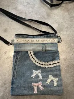 ハンドメイド　 デニム サコッシュ