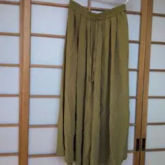 オリーブグリーン ガウチョパンツ Mサイズ