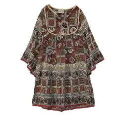 MALAIKA マライカ　七分袖チュニック　【M】　薄い　ベルスリーブのサムネイル
