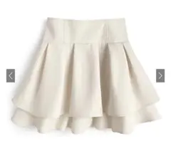 インパン裏地付きハイウエストダブルフレアスカート