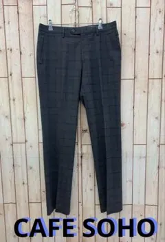 ⭐︎CAFE SOHO⭐︎モダンテイストチェック柄メンズスラックス【中古】b51