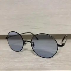 【Zoff】　サングラス　ブルー　ラウンド　メガネ拭き