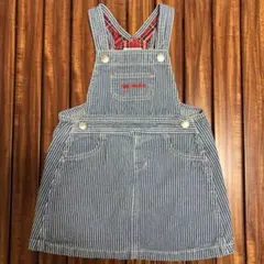 ミキハウス　ストライプ　デニム　ジャンバースカート 90cm 〜100cm