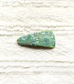 インド刺繍 黄緑 髪留め ヘアピン パッチンピン ヘアアクセサリー