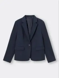 美品 ジーユー GU ウォッシャブルテーラードジャケットZ ネイビー L