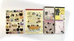 靴下にゃんこ 平成レトロ メモ帳 5冊セット シール付きsan-x
