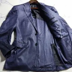 最高級の艶感✨ヴェルサーチコレクション ジャケット シルク素材 ネイビーのサムネイル