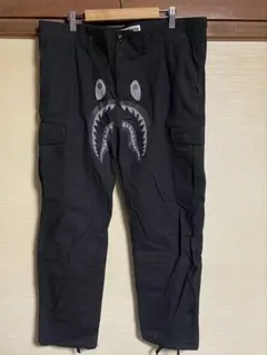 【極希少】A BATHING APE シャーク 6ポケット カーゴパンツ 黒 L