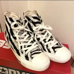 コンバース オールスター 美品 ゼブラ柄 ハイカットスニーカー フェイクファー