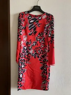 ESCADA エスカーダ レッド　ヒョウ長袖ワンピース 32のサムネイル