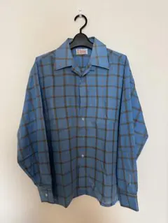 Towncraft 長袖シャツ 青と茶のチェック柄