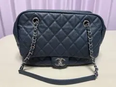 値下げ❣️【極美品】シャネルCHANEL ダークブルー キルティングバッグ