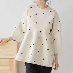 【完売品】Lajour ラジュール　ペプラム　プルオーバー　ニット　ドット柄