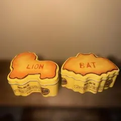 たべっ子どうぶつ　おかし缶　LION BAT 缶のみ　　　2個セット