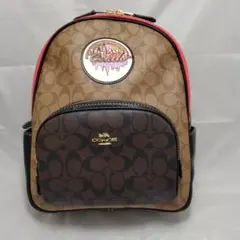 【新品未使用】コーチコートブロック サインキャンバス バックパック C6920