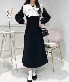 apres jour フリル襟付きスウェットワンピース