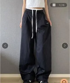 スラックス ワイドパンツ