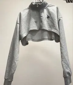 クロップドトレーナー グレー2枚セット