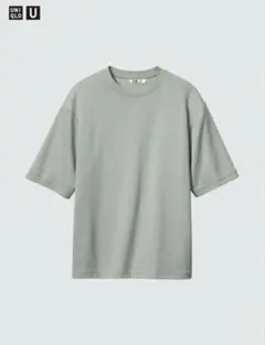 ユニクロ U Tシャツ グリーン　エアリズムコットンオーバーサイズ
