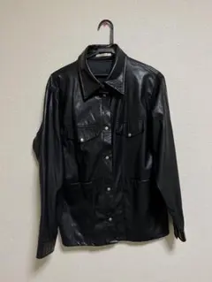 EMS フェイクレザージャケット 黒