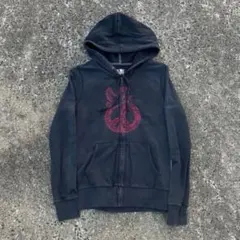 限定値下げ sullen ヴィンテージ 短丈 黒 ジップアップパーカー y2k