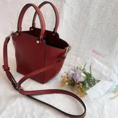COOCO クーコ ハンドバッグ ショルダーバッグ レッド 赤 2WAY 四角のサムネイル