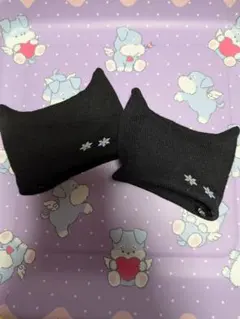 ☆ゆかりん様専用☆【スノソフビ】メンカラ猫耳帽/黒2個