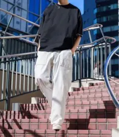 ニコアンド　ペインターデニムパンツ サイズS ホワイト　メンズ