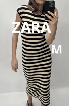 新品タグ付き　ZARA 完売品　ブークレ　ボーダー　ワンピース　Mサイズ