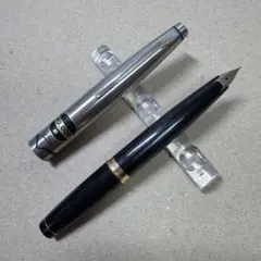 新品 廃盤 PLATINUM プラチナ 万年筆 18k ショート ストライプ 中