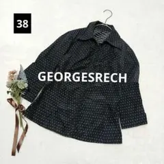 g8ꕤジョルジュレッシュ ドット柄フルジップナイロンジャケット【38】黒 軽量のサムネイル
