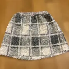 もこもこチェックスカート　140センチ