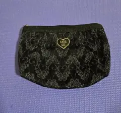 ANNA SUI ハート模様 ブラックポーチ