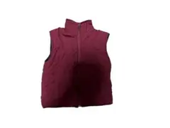 バーガンディ ジッパー付きベスト Mサイズ