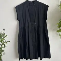 freaks store ブラック シャツワンピース 半袖 フレア　フリーサイズ