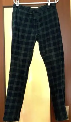 ユニクロ　XL パンツ　チェック　緑　格安