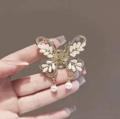エレガント バタフライ&フラワー ヘアクリップ