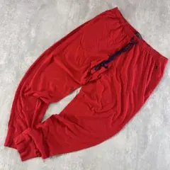 P184【近年】【L】ポロラルフローレン スリープウェア サルエルパンツ 赤色